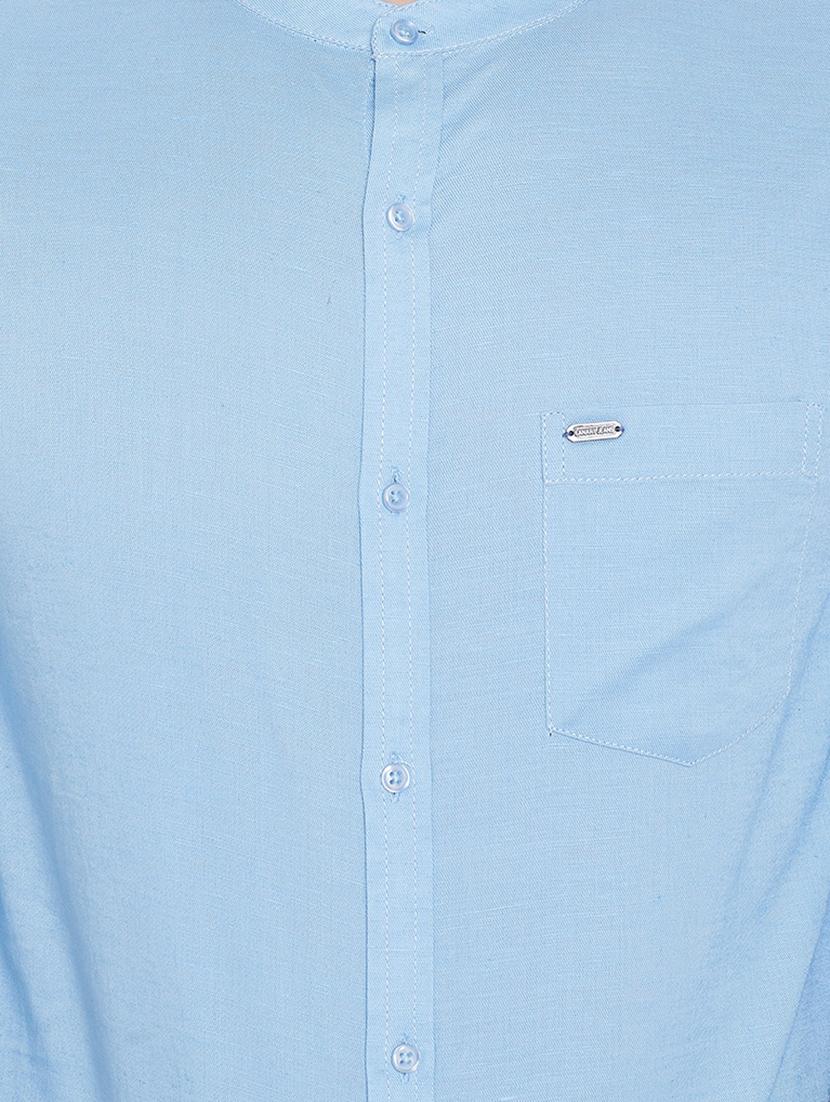 light blue linen casual shirt - 16640412 - Zoom Image - 5