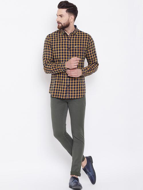 navy blue checkered casual shirt - 16640422 - Standard Image - 1