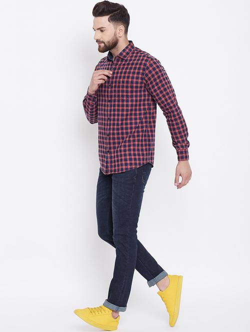 blue checkered casual shirt - 16640423 - Standard Image - 1