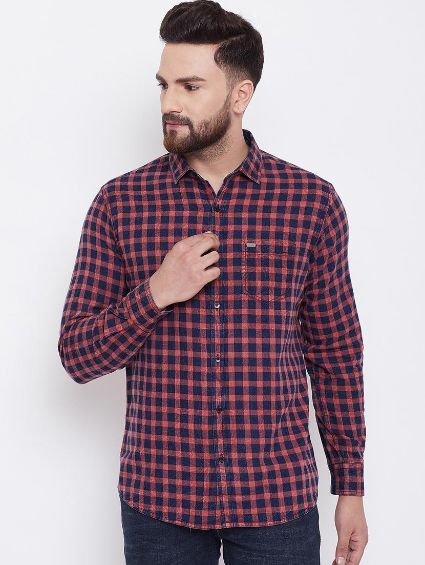 blue checkered casual shirt - 16640423 - Zoom Image - 2