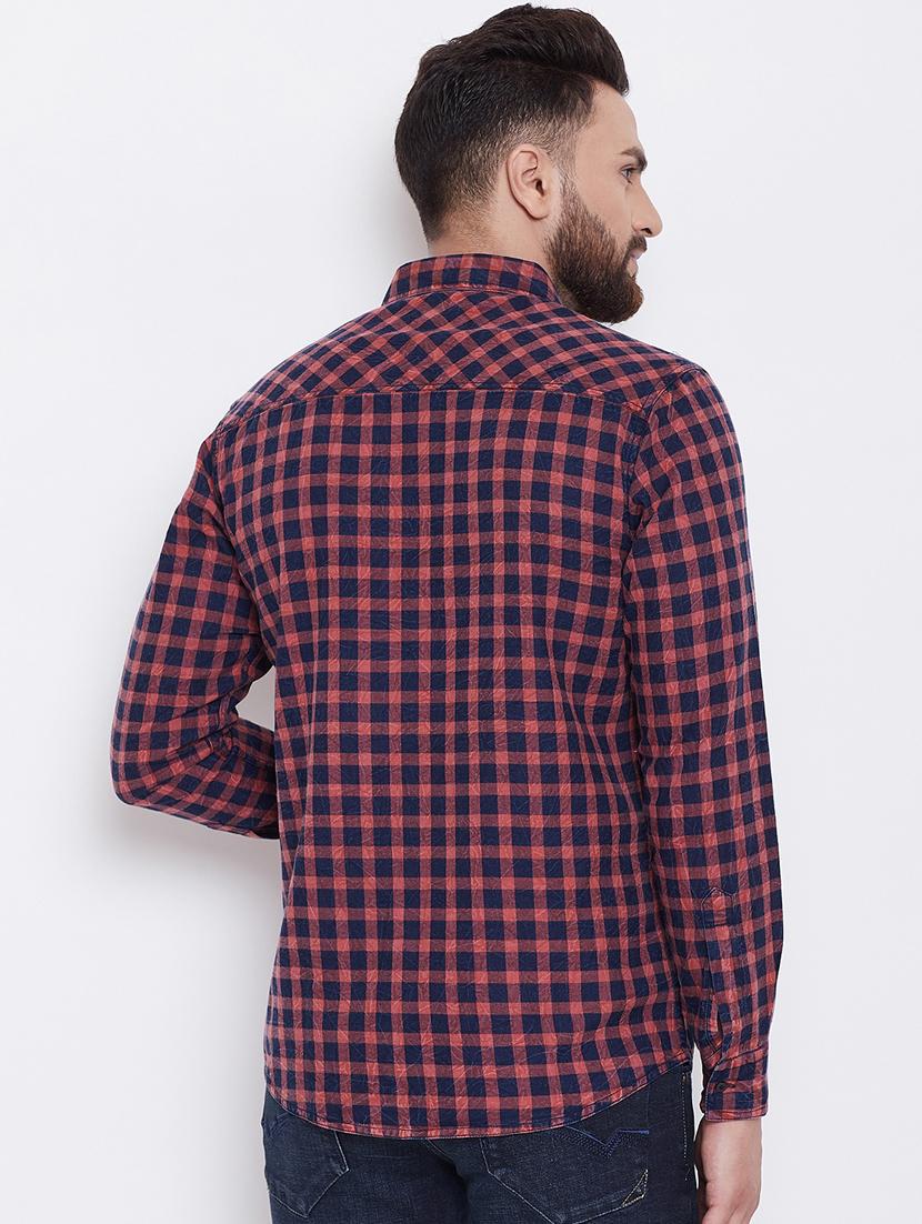 blue checkered casual shirt - 16640423 - Zoom Image - 4