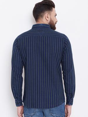 blue striped casual shirt - 16640424 - Standard Image - 4