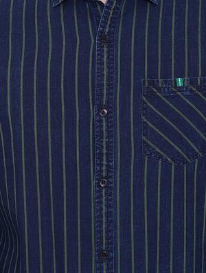 blue striped casual shirt - 16640424 - Standard Image - 5