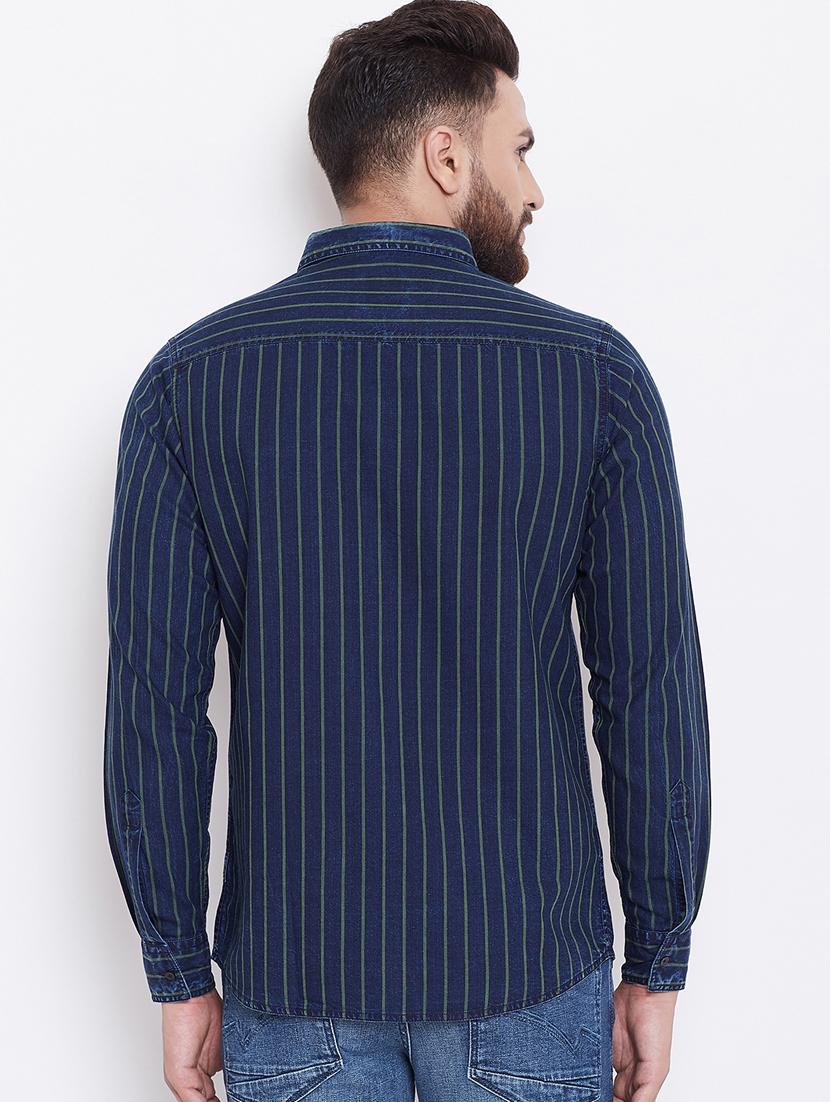 blue striped casual shirt - 16640424 - Zoom Image - 4