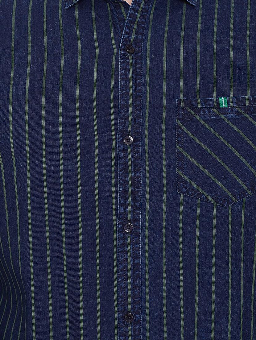 blue striped casual shirt - 16640424 - Zoom Image - 5