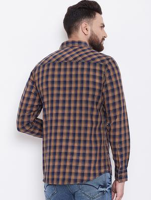 yellow checkered casual shirt - 16640433 - Standard Image - 4