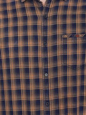 yellow checkered casual shirt - 16640433 - Standard Image - 5