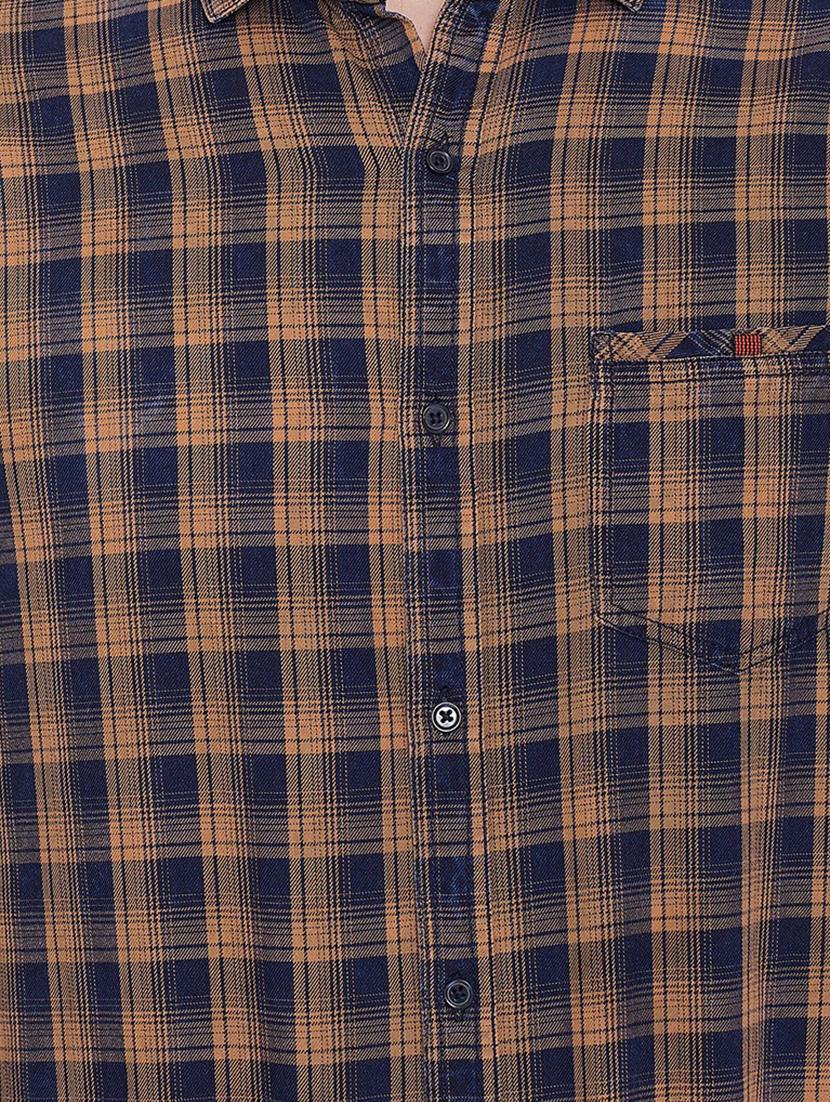 yellow checkered casual shirt - 16640433 - Zoom Image - 5