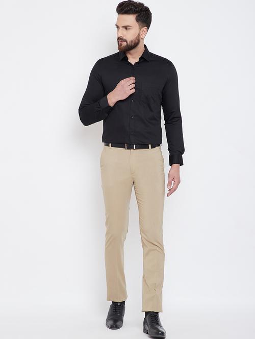 black solid formal shirt - 16640437 - Standard Image - 1