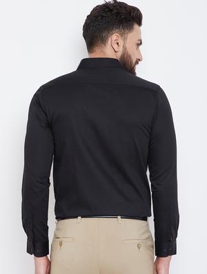 black solid formal shirt - 16640437 - Standard Image - 4