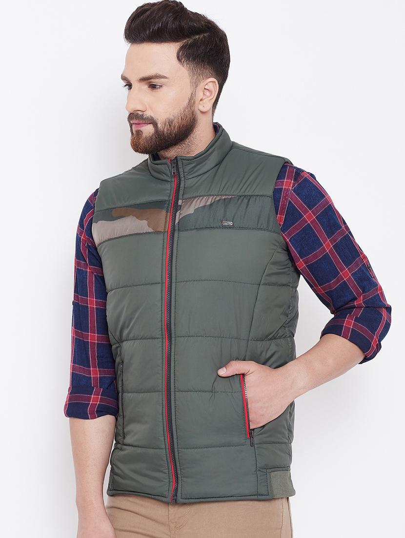 green camouflage print quilted jacket - 16640456 - Zoom Image - 3