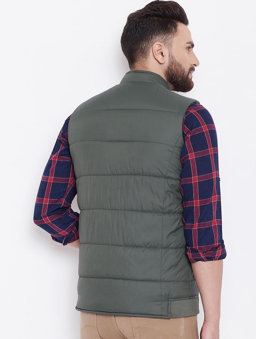 green camouflage print quilted jacket - 16640456 - Zoom Image - 4