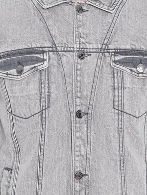 grey washed denim jacket - 16640465 - Standard Image - 5