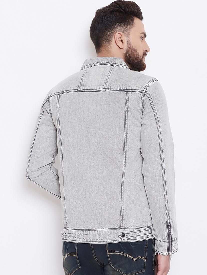 grey washed denim jacket - 16640465 - Zoom Image - 4