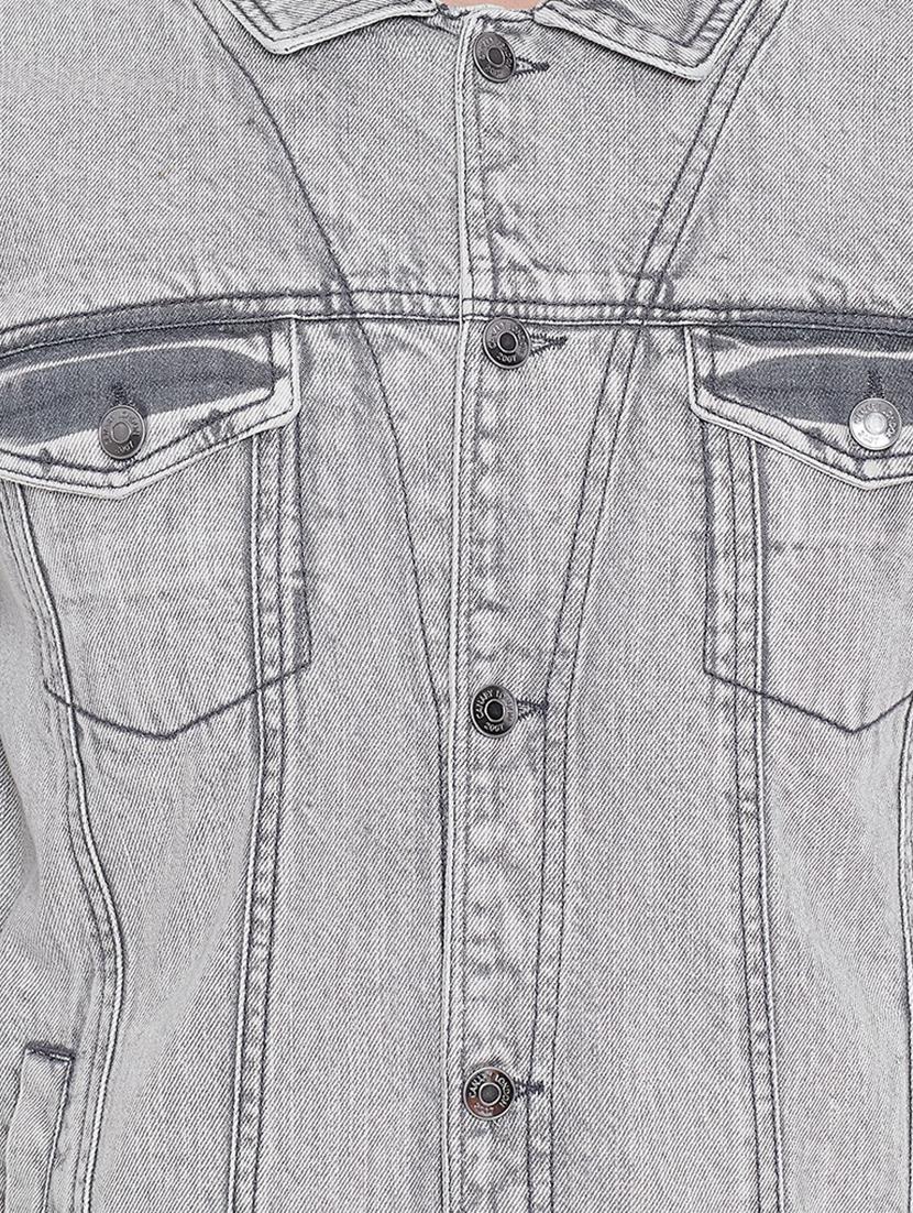 grey washed denim jacket - 16640465 - Zoom Image - 5