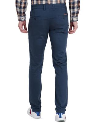 navy blue solid chinos - 16640548 - Standard Image - 3