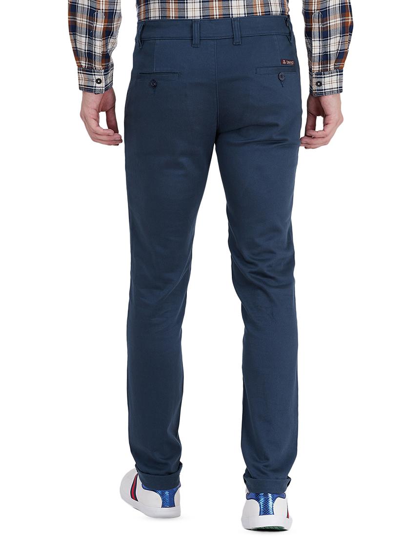 navy blue solid chinos - 16640548 - Zoom Image - 3