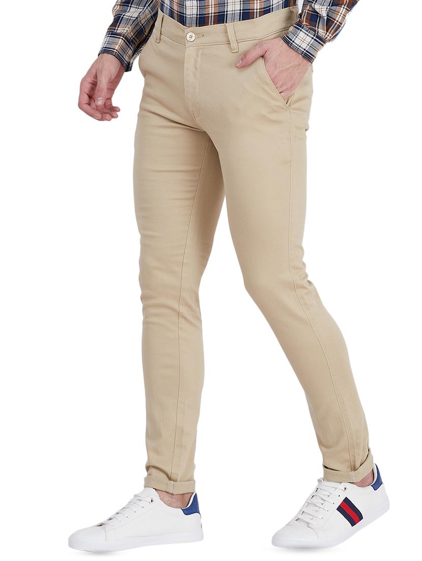 beige solid chinos - 16640550 - Zoom Image - 2