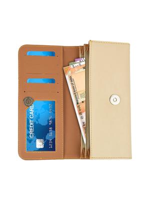 beige leatherette (pu) regular clutch - 16640917 - Standard Image - 3