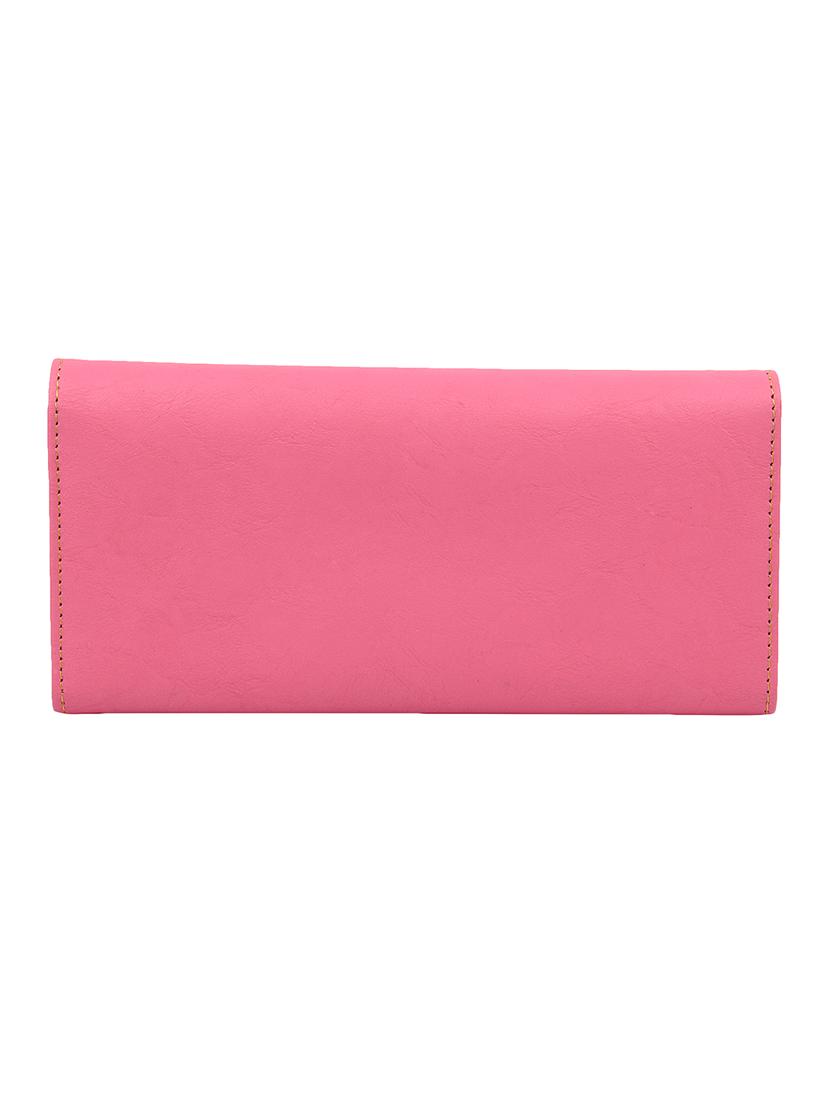 pink leatherette (pu) regular clutch - 16640919 - Zoom Image - 2