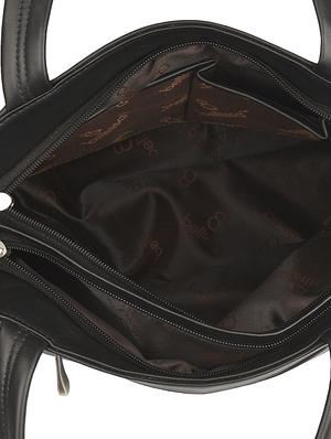 black leatherette (pu) regular handbag - 16640938 - Standard Image - 3