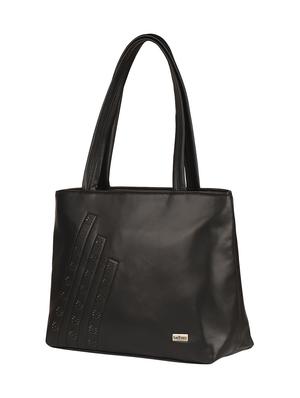 black leatherette (pu) regular handbag - 16640938 - Standard Image - 4