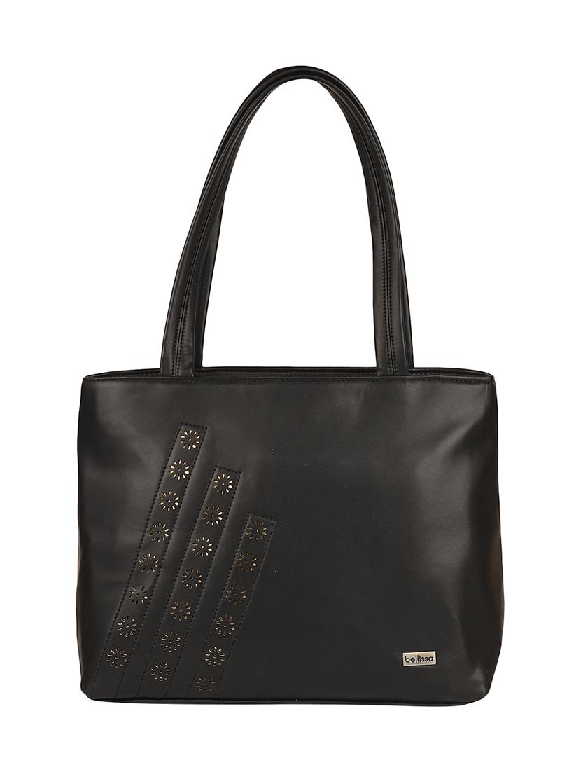 black leatherette (pu) regular handbag - 16640938 - Zoom Image - 1