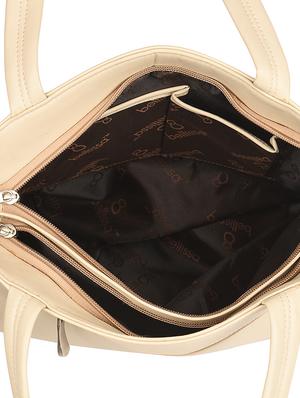 beige leatherette (pu) regular handbag - 16640939 - Standard Image - 3