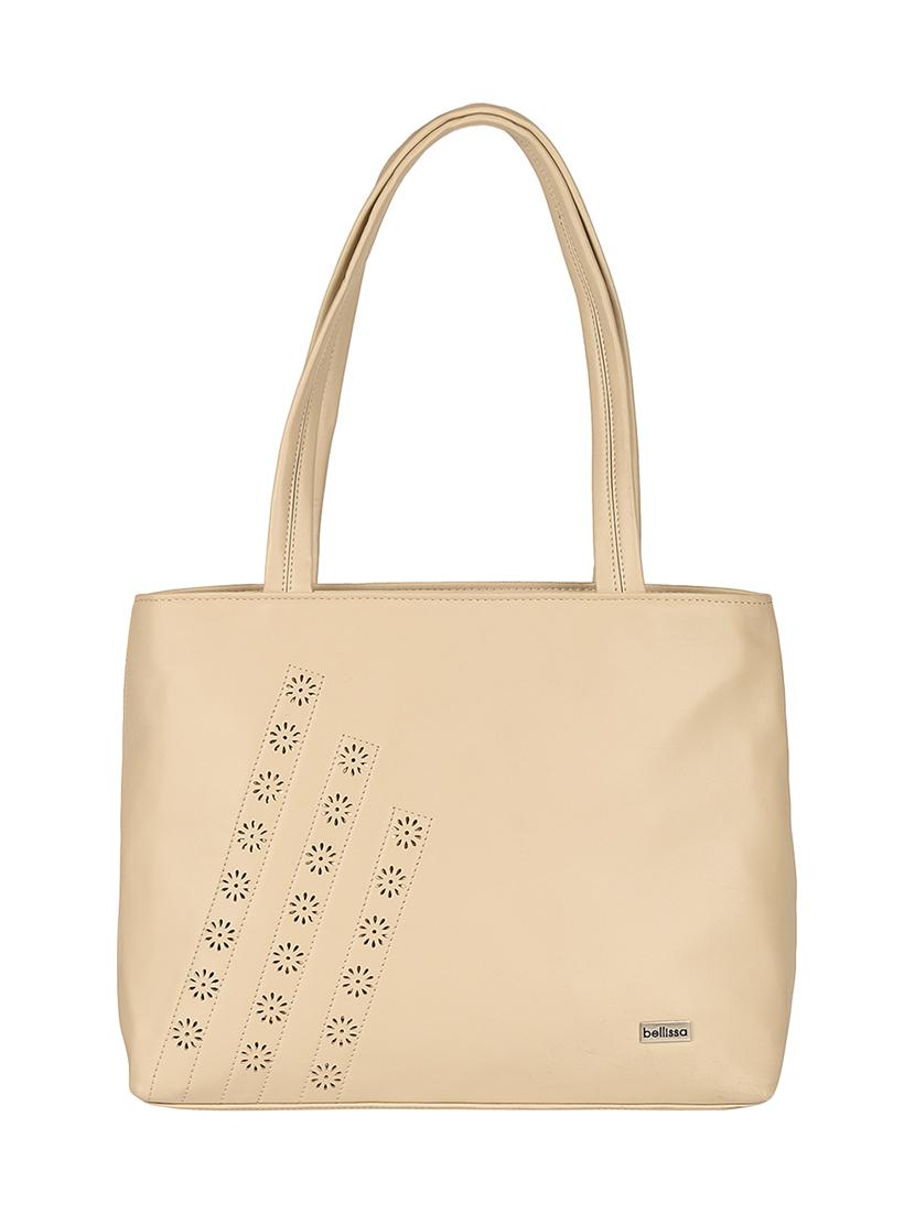 beige leatherette (pu) regular handbag - 16640939 - Zoom Image - 1