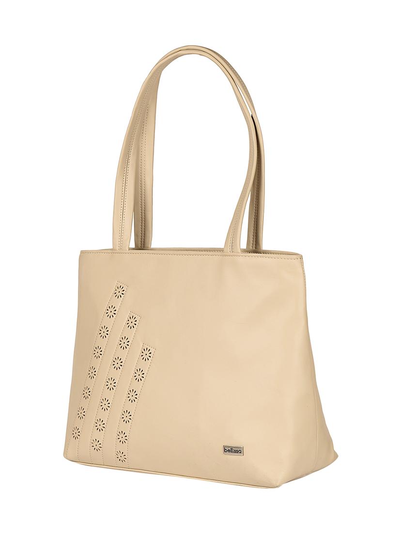 beige leatherette (pu) regular handbag - 16640939 - Zoom Image - 4