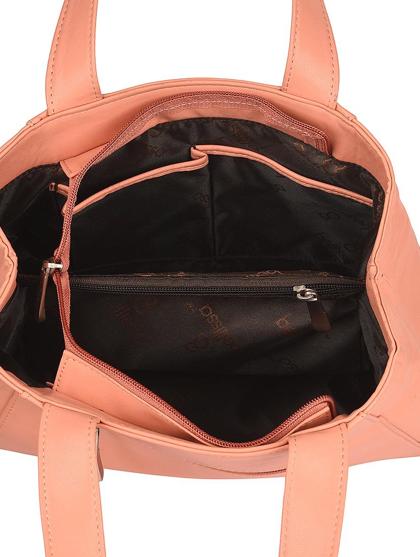 pink leatherette (pu) regular handbag - 16640940 - Zoom Image - 3