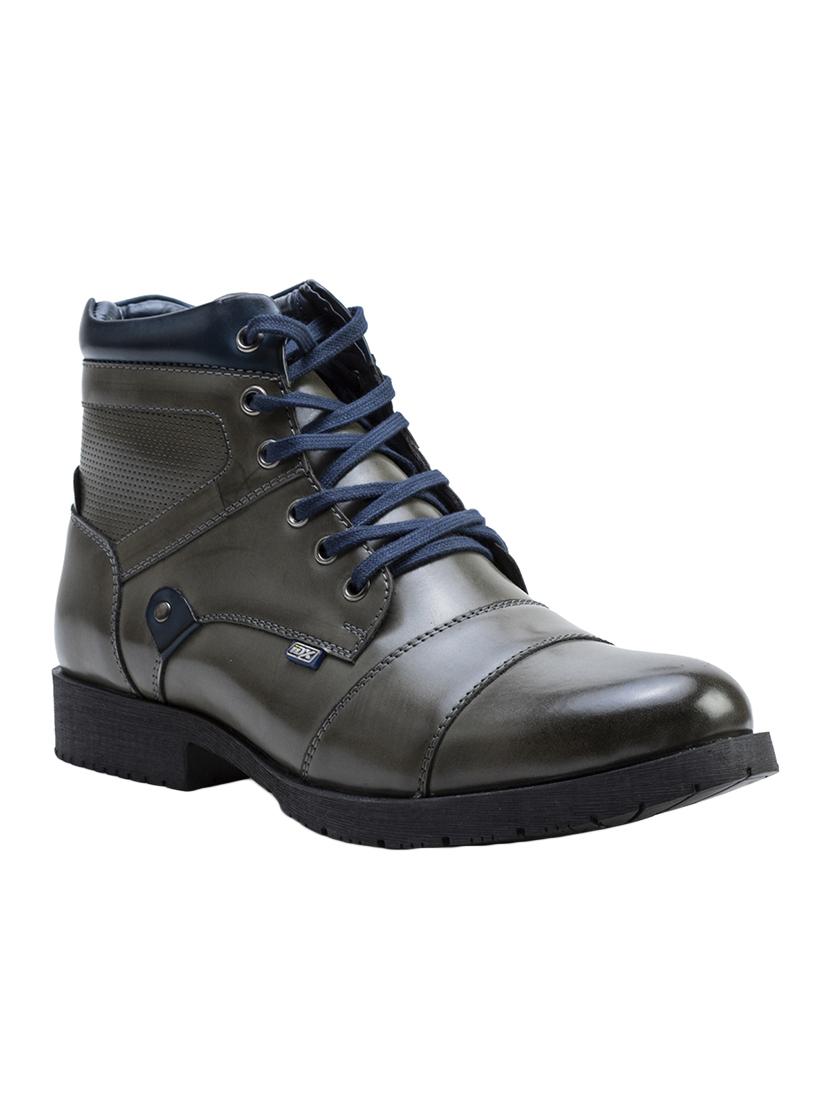 grey leatherette high ankle boots - 16641173 - Zoom Image - 1