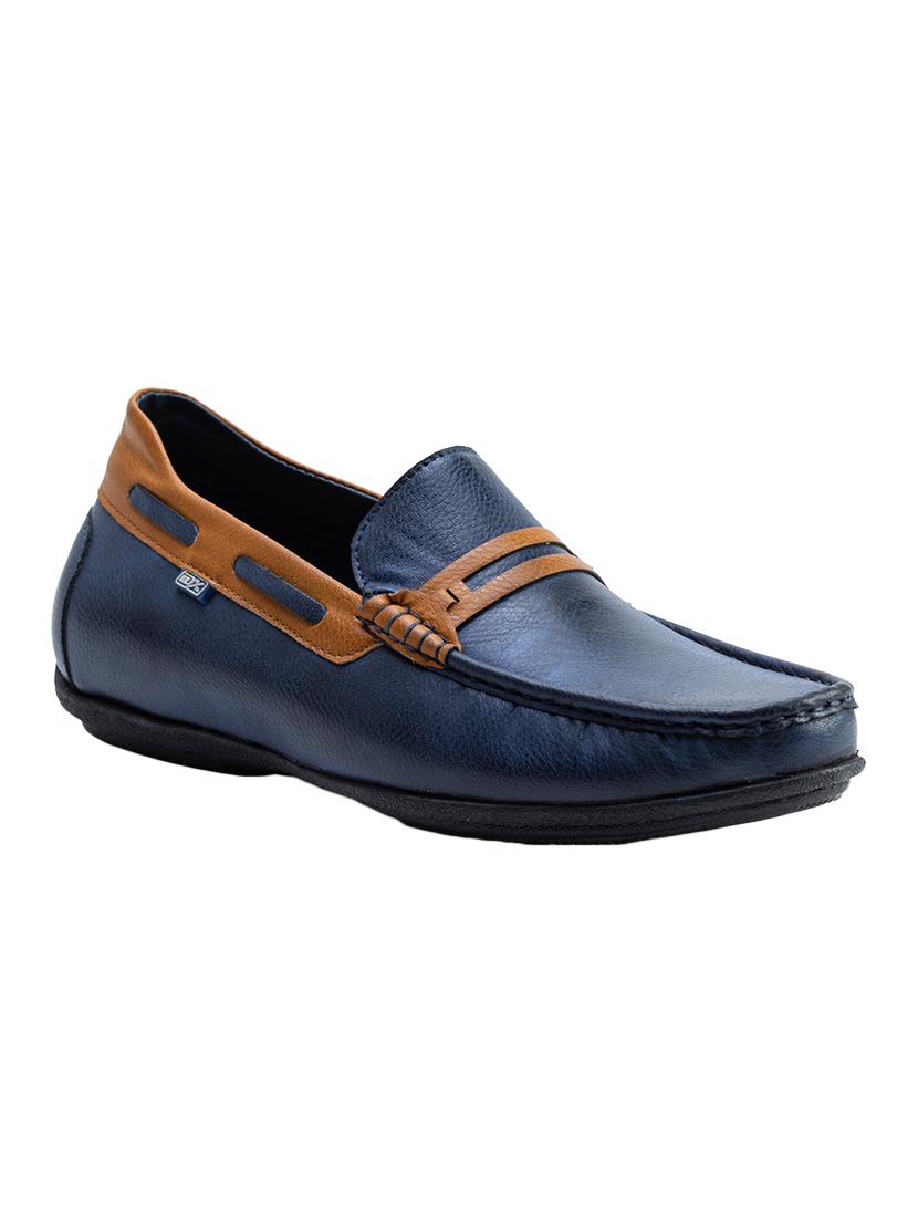 blue leatherette slip on loafers - 16641177 - Zoom Image - 1