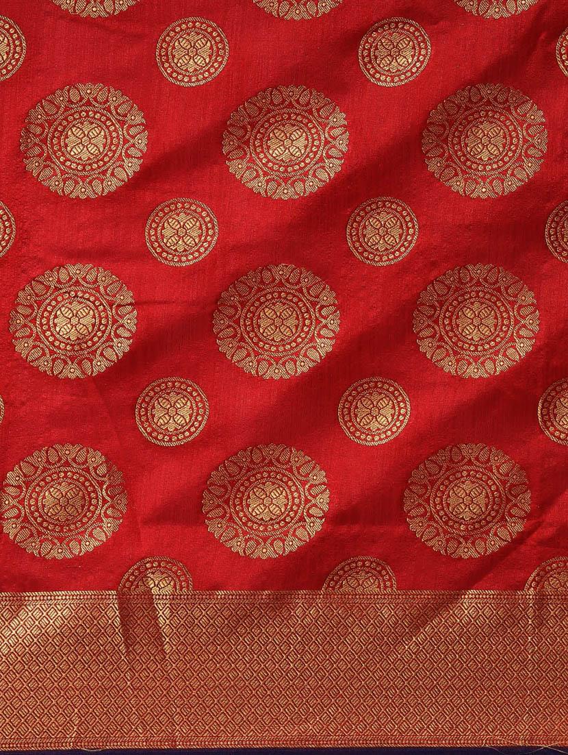 self-design banarasi saree with blouse - 16641215 - Zoom Image - 3