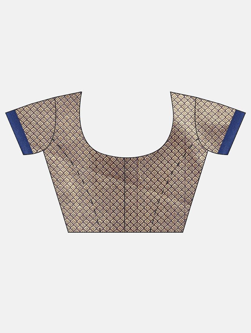 self-design banarasi saree with blouse - 16641215 - Zoom Image - 4