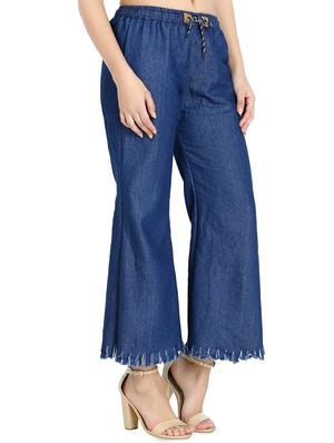 frayed hem denim palazzo - 16641372 - Standard Image - 2