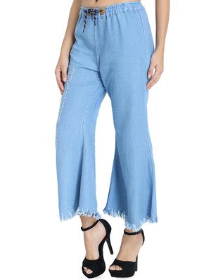 frayed hem denim palazzo - 16641375 - Standard Image - 2