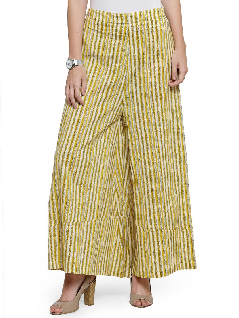 high rise striped flared palazzo - 16641481 - Zoom Image - 1