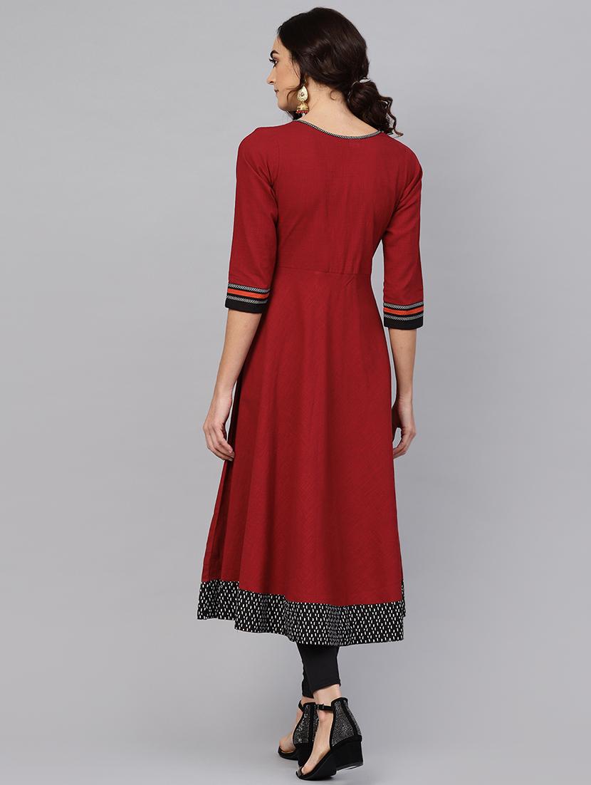 hand embroidery anarkali kurta - 16641616 - Zoom Image - 3