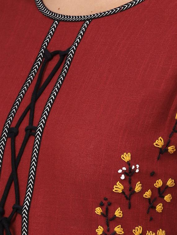 hand embroidery anarkali kurta - 16641616 - Zoom Image - 4