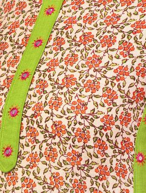 mirror work printed straight kurta - 16641621 - Standard Image - 4