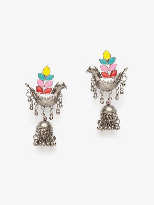 multi colored metal jhumka earring - 16641662 - Standard Image - 1