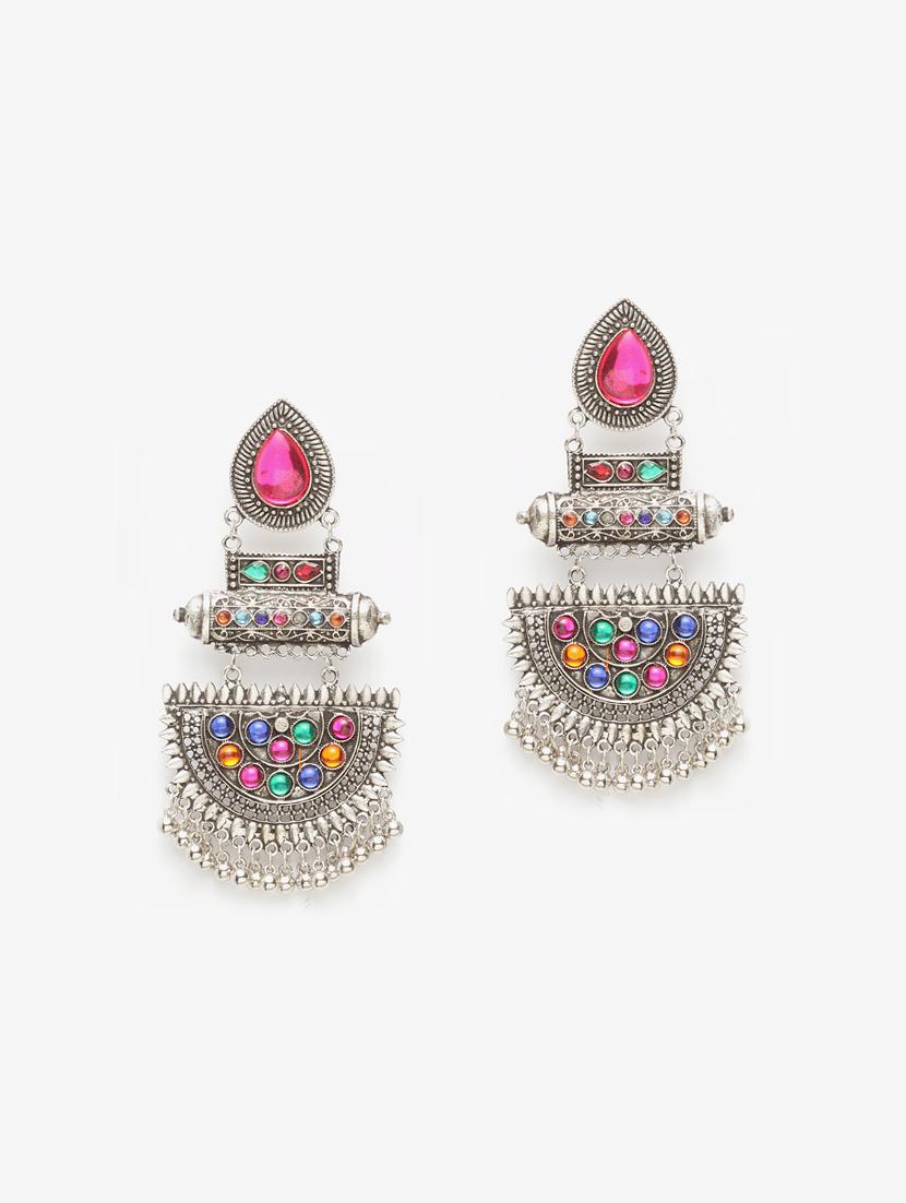 multi colored metal drop earring - 16641668 - Zoom Image - 1