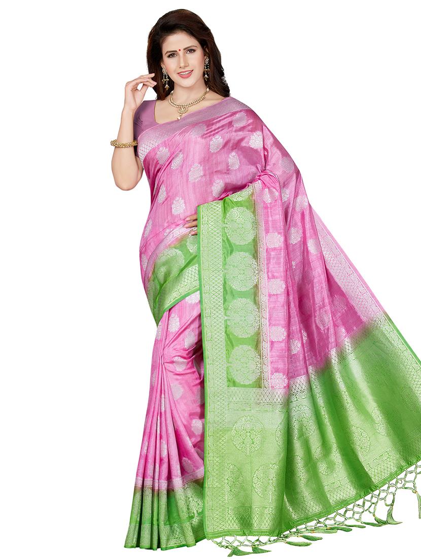 self-design woven saree with blouse - 16641752 - Zoom Image - 1