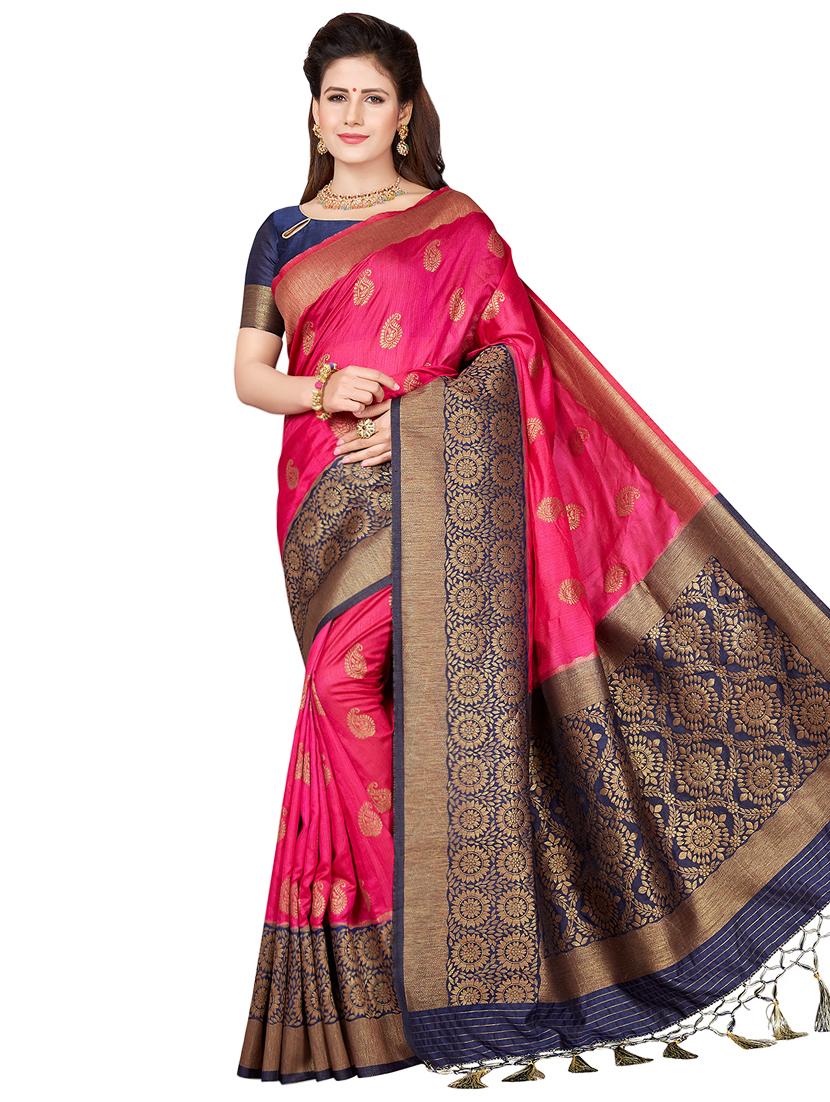 self-design woven saree with blouse - 16641753 - Zoom Image - 1