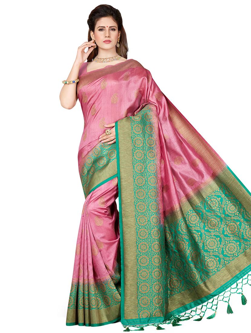 self-design woven saree with blouse - 16641755 - Zoom Image - 1