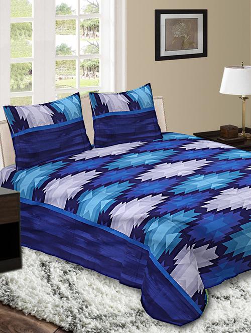 cotton double bedsheet with two pillow cover - 16641896 - Standard Image - 1