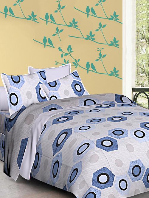 cotton double bedsheet with two pillow cover - 16641899 - Standard Image - 1