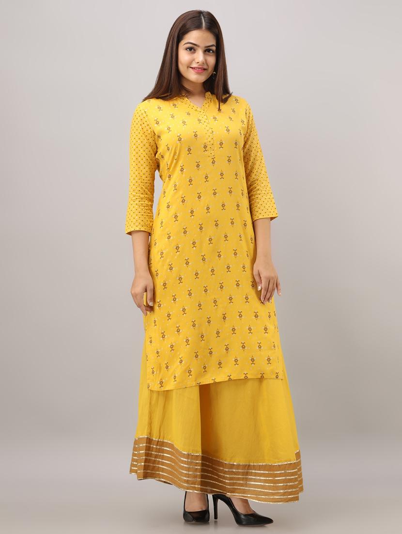 printed kurta skirt set - 16642129 - Zoom Image - 2