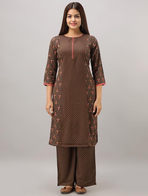 printed kurta palazzo set - 16642130 - Standard Image - 1